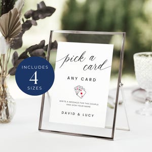 Playing Cards Wedding Guest Book Sign, INSTANT DOWNLOAD, Custom Deck Of Cards, Canva Template, Simple Modern, Minimalist Wedding - EP001