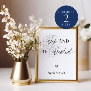 Sip And Be Seated Sign, INSTANT DOWNLOAD, Take A Drink Seating Sign, Canva Template, Take Your Seat, Find Your Seat, Modern Minimal - EP001