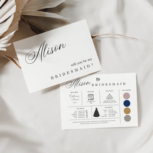 Brautjungfer Karte Die Details SOFORTIGER DOWNLOAD werden Sie meine Trauzeugin Karte Schwester sein, Brautjungfer Karte Details, modern Minimalist - EP001