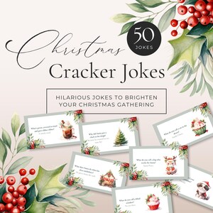 Blagues de Noël à imprimer, téléchargement immédiat, blagues sur les fêtes pour enfants et adultes, 50 blagues pour biscuits de Noël, saisonnier - EP017