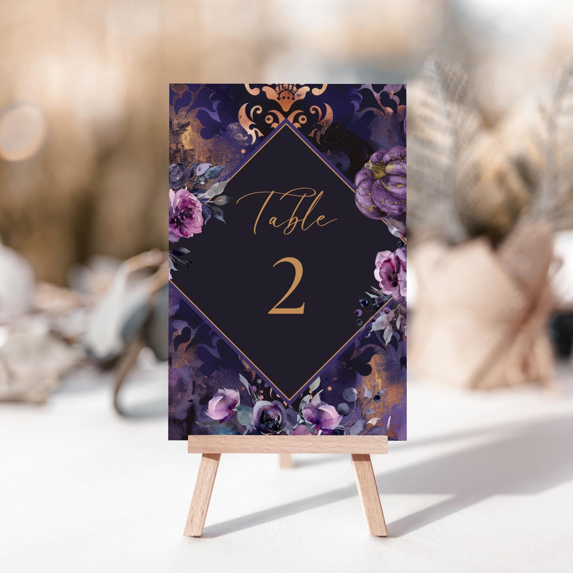 Halloween Table Numbers, INSTANT DOWNLOAD, Bridal Shower Table Number ...