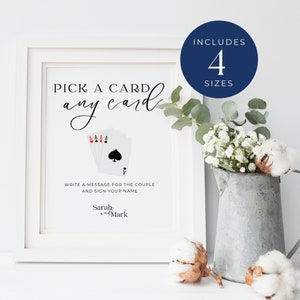 Speelkaarten bruiloft gastenboek teken, INSTANT DOWNLOAD, aangepaste kaartspel, Canva sjabloon, eenvoudige moderne, minimalistische bruiloft - EP001