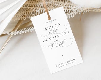 Wedding Blanket Tags, INSTANT DOWNLOAD, Tags For Blankets At Wedding, To Have And To Hold In Case You Get Cold, Minimalist Tag - EP100