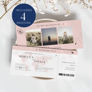 Boarding Pass Wedding Invitation Printable, INSTANT DOWNLOAD, Boarding ...
