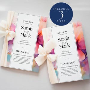 Catholic Church Program Full Mass, INSTANT DOWNLOAD, Formal Wedding Program, Wedding Program Spring Floral, Bold Colorful Boho - EP008