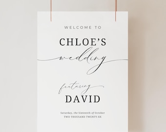 Willkommen zur Hochzeit des Zeichens mit, SOFORTIGER DOWNLOAD, lustige Hochzeitsvorlage für die Braut, mit Bräutigam Willkommensposter, Minimalist-EP100