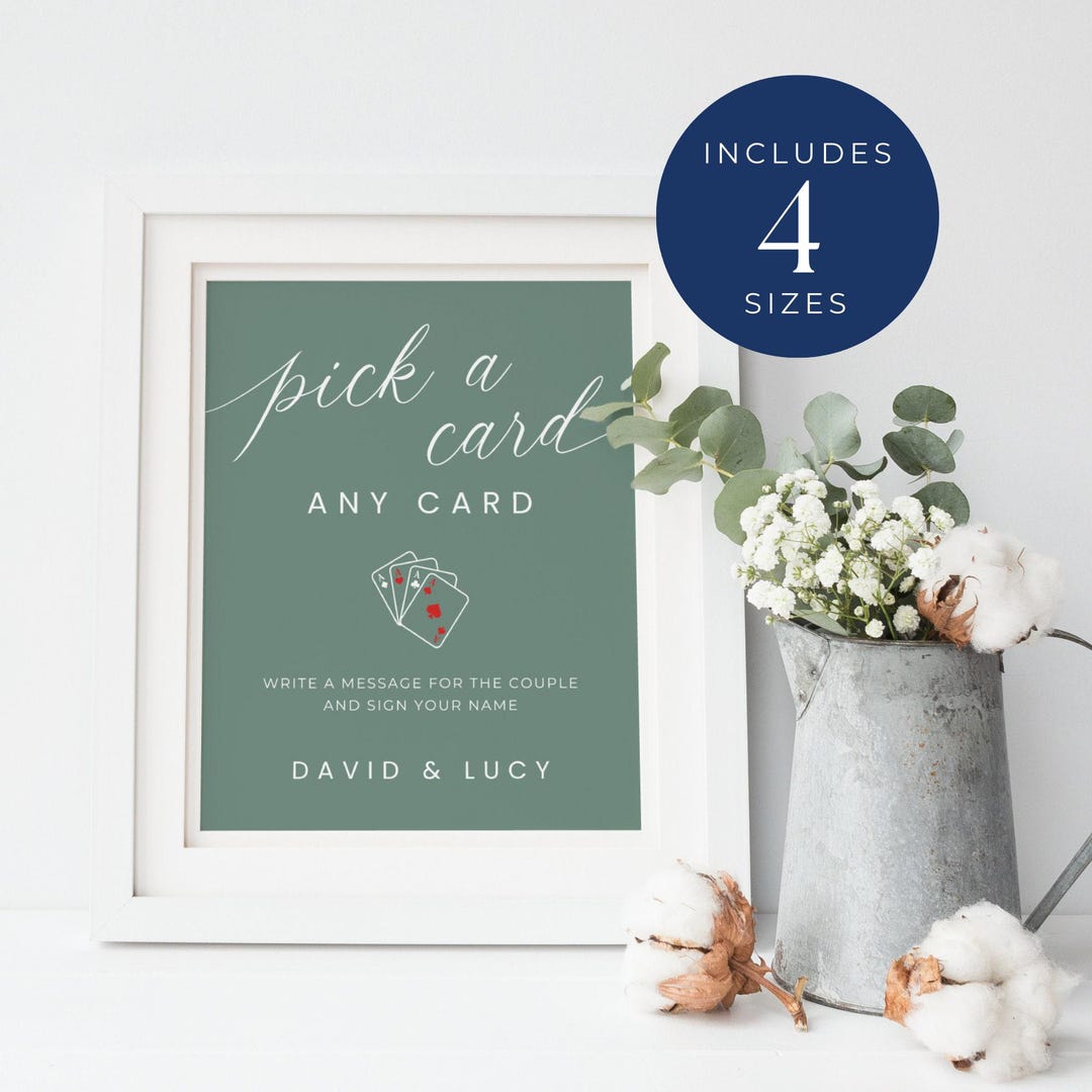 Playing Cards Wedding Guest Book Sign, INSTANT DOWNLOAD, Custom Deck of ...