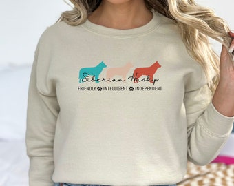 Siberian Husky Sweatshirt, Tricolor Siberian Husky Shirt, Dog Mom Sweatshirt, Dog Dad Shirt, Husky Owner Gift, Husky Lover, Dog Mom Gift