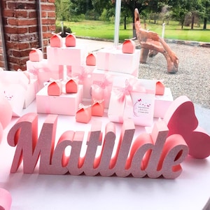 Nomi in Polistirolo PERSONALIZZABILI con o senza glitter - FONT Lobster. Compleanno - Battesimo - Comunione - Matrimonio - Idea regalo