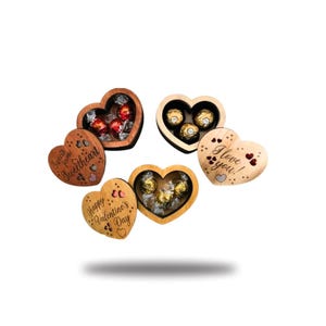 San Valentino - Cofanetto a forma di cuore PERSONALIZZABILE portacioccolatini