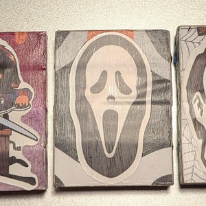 Set of 3 Horror Movie Handmade Wooden Magnets