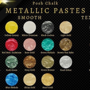 Posh Chalk Smooth Metallic Paste Water Based 110 ml / 3.7 oz - All Colors - You Choose