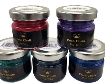 Posh Chalk Aqua Patina Water Based Gilding Wax 30 ml / 1 Oz - All colors - You Choose