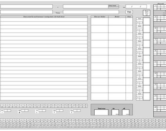 AFDRUKBARE scorekaart voor T20 Cricket - innovatieve lay-out