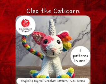 CROCHET PATTERN - Cleo the Caticorn - PDF Pattern