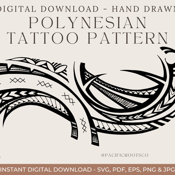 Polynesian Samoa Digital Download Tattoo Pattern Tribal Tatau Pacific Island 684 685 Motif Culture Pattern SVG PDF EPS