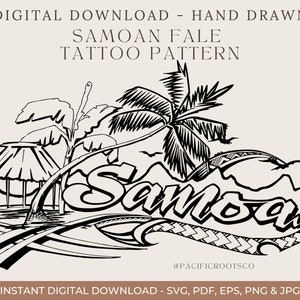Samoan Fale Digital Download Polynesian Text Tattoo Pattern Tribal Tatau Pacific Island 684 685 Motif Culture svg pdf eps png jpeg