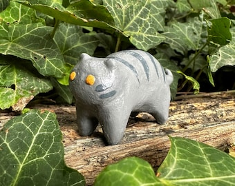 Clay cat gray BKH "Mochi"