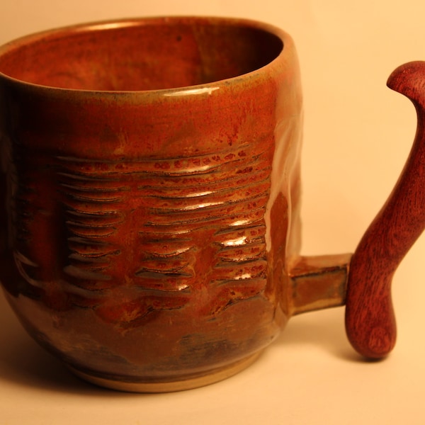 Red Mahogany Handled Mug