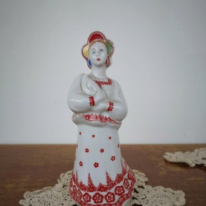 USSR Rare Vintage LFZ Porcelain Figure Of a Women With a Dove