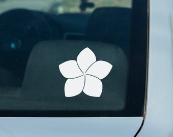 Frangipani Car Decal Cute Bumper Sticker Waterproof Tropical Flower Decal Weatherproof Vinyl Decal Floral Aesthetic Laptop Nature Sticker