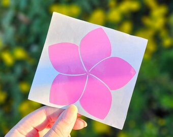 Flower Decal - Car Window Decal Car Vinyl Decal Floral Laptop Decal Bumper Sticker Frangipani Sticker Tropical Flower Waterproof Sticker