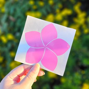 Flower Decal - Car Window Decal Car Vinyl Decal Floral Laptop Decal Bumper Sticker Frangipani Sticker Tropical Flower Waterproof Sticker