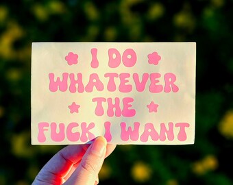 I Do Whatever I Want Vinyl Decal - Sassy Bumper Sticker Car Window Decal Car Accessories Window Sticker Laptop Decal