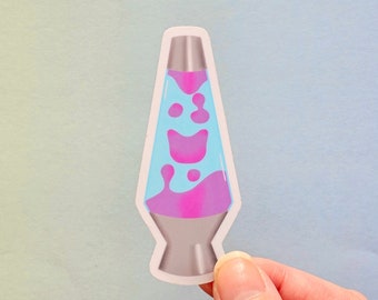 Lava Lamp Cat Sticker - Purple and Pink Lavalamp Glossy Decal for Laptop Waterproof Sticker for Waterbottle Phone Case Sticker Gift