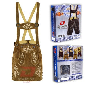 Women OKTOBERFEST LEDERHOSEN SKIRTS German Traditional Real Suede Leather Skirts With Free Matching Suspenders German Bavarian Skirts