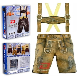 German Beerfest Bavarian Shorts German Traditional Oktoberfest LEDERHOSEN Shorts Real Suede Leather Shorts with Free Matching Suspender