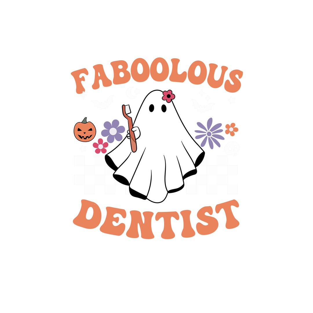 Spooky Dentist Png Trick or Teeth Png Cute Ghost Png Retro - Etsy