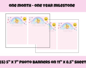 Canticos Baby Milestone Photo Banner: Pastel Rainbow (Digital Download)