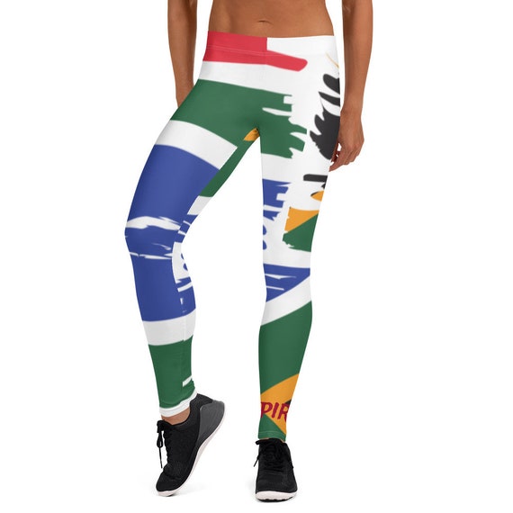 South African colored yoga Leggings, These leggings are designed for comfort, elasticity and softness. Can be worn as stand-alone garments