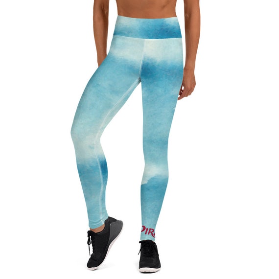 Blue sky Yoga Leggings, These leggings are designed for comfort, elasticity and softness. Can be worn as stand-alone garments