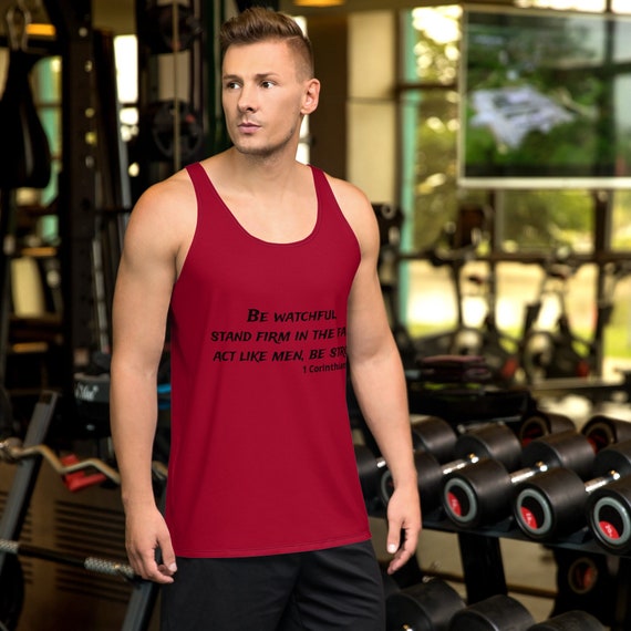 Red Unisex Tank Topb be watchful