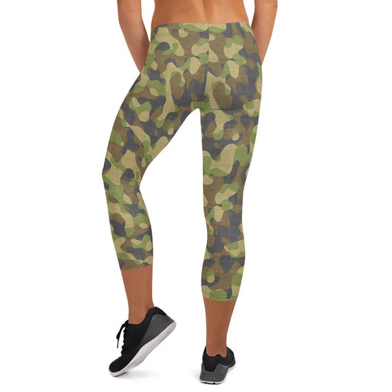 Military printed Capri Leggings, These leggings are designed for comfort, elasticity and softness. Can be worn as stand-alone garments