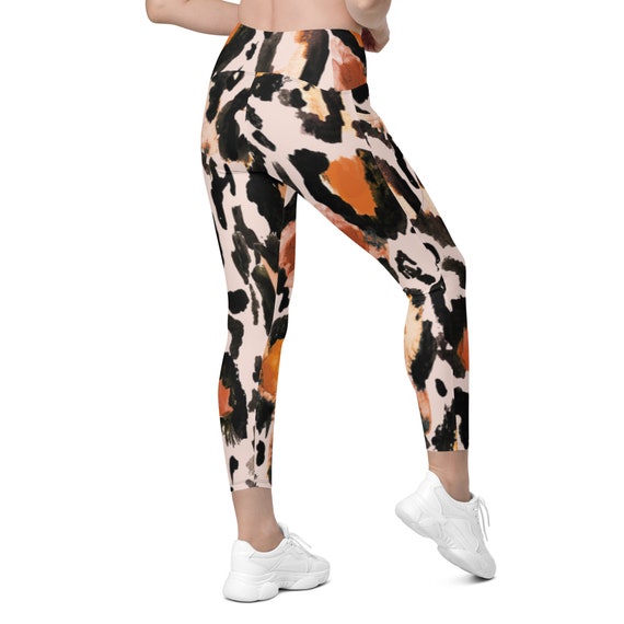Leopard skin leggings with pockets, These leggings are designed for comfort, elasticity and softness. Can be worn as stand-alone garments