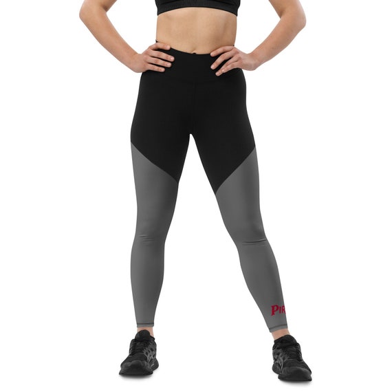 Black and gray Sports Leggings, These leggings are designed for comfort, elasticity and softness. Can be worn as stand-alone garments