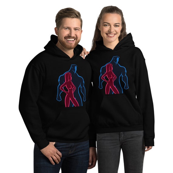 Unisex Hoodie with male and female print
