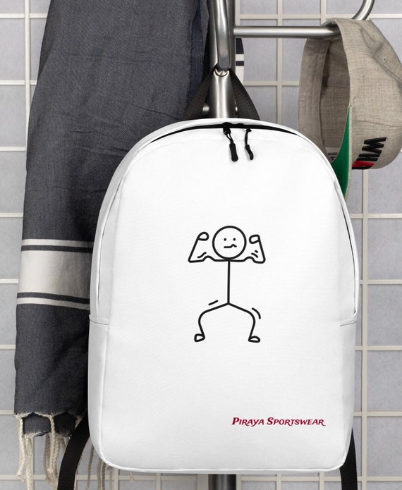 Minimalist stick character Backpack, straps that go over your shoulders, so that you can carry things on your back to the gym or out walking