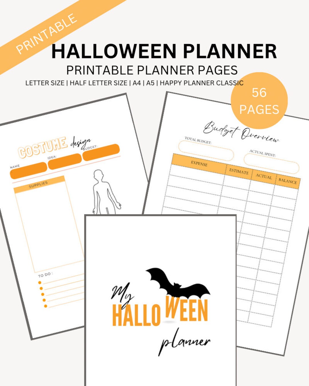 Printable Halloween Planner, Holiday Planner, Halloween Planner Insert ...