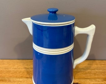 Vintage Fowlerware 9704 Blue and White Coffee Jug