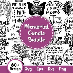 Gedenkkerze SVG-Bundle, Gedenkstätte-Zitate-Svg, Ruhe In-Frieden-Svg, Kardinal-Svg, Liebevolles Speicher-Svg, Himmel-Svg, SVG-Dateien für Cricut