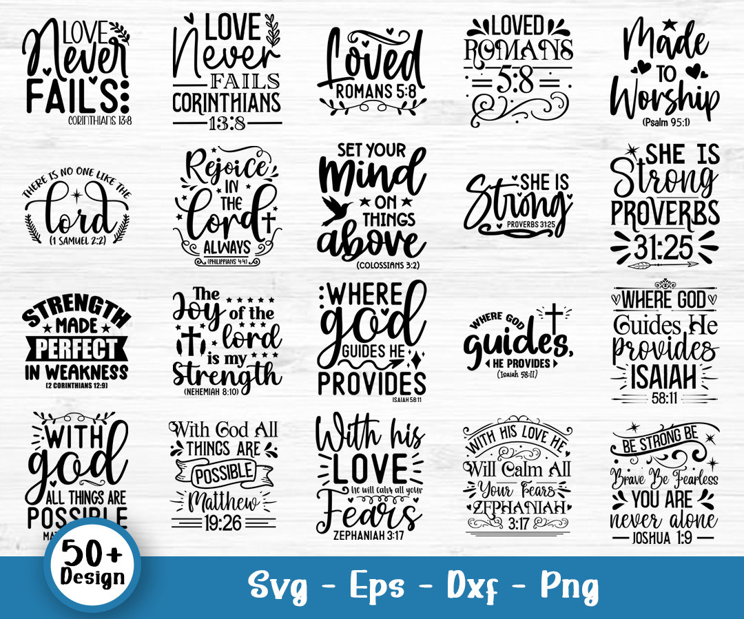 Bible Verse Svg Bundle, Christian Svg, Religious Svg, Scripture Svg ...