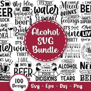 Ensemble Svg citations alcool, Svg alcool drôle, Svg sous-verre, Vodka Svg, vin Svg, Svg bière, whisky Svg, Boire Svg, fichiers Svg pour Cricut