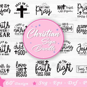 Paquete svg de signos cristianos, paquete de Escrituras, paquete de versículos bíblicos, svg bendito, svg religioso, Jesús, Dios, fe svg, archivos svg para cricut