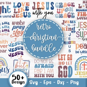 Retro christliches svg-Bundle, Bibel-Vers-Svg, religiöses Art-Svg, Schrift-Svg, gesegnetes Artis
