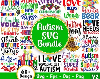 Autism Svg Bundle, Autism Quote Png, Au-Some, Autism Awareness Png, Autism Mom Png, Puzzle Png, Autism Ribbon Png, Svg Files For Cricut V2