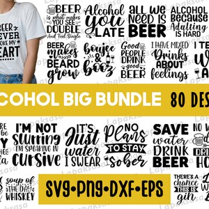 Pacchetto Svg di alcol divertente, Citazioni di alcol Svg, Sottobicchiere Svg, Vodka Svg, Vino Svg, Birra Svg, Whisky Svg, Bere Svg, File Svg per Cricut